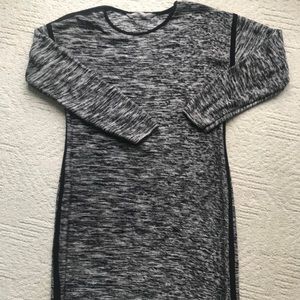 Athleta Retreat Sweater Dress Marled Gray /Black